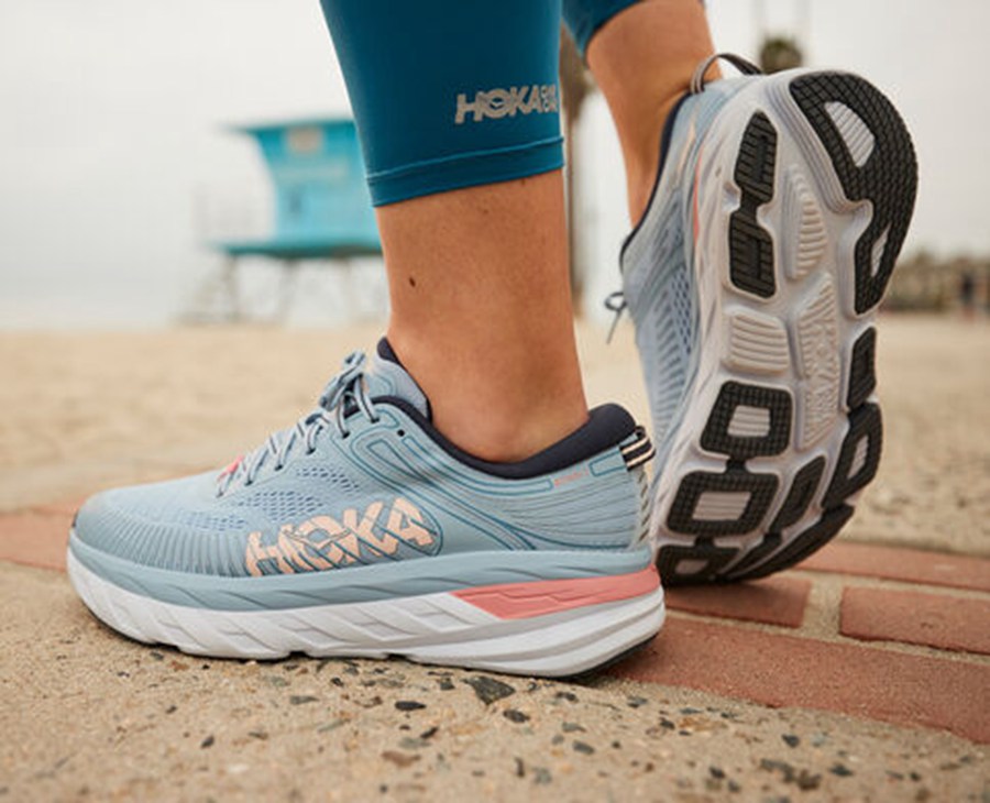 Hoka One One Bondi 7 Löparskor Dam - Blå - XJDME-8013